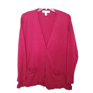 Pure Energy Red Button-Up Cardigan Sweater Size 3X